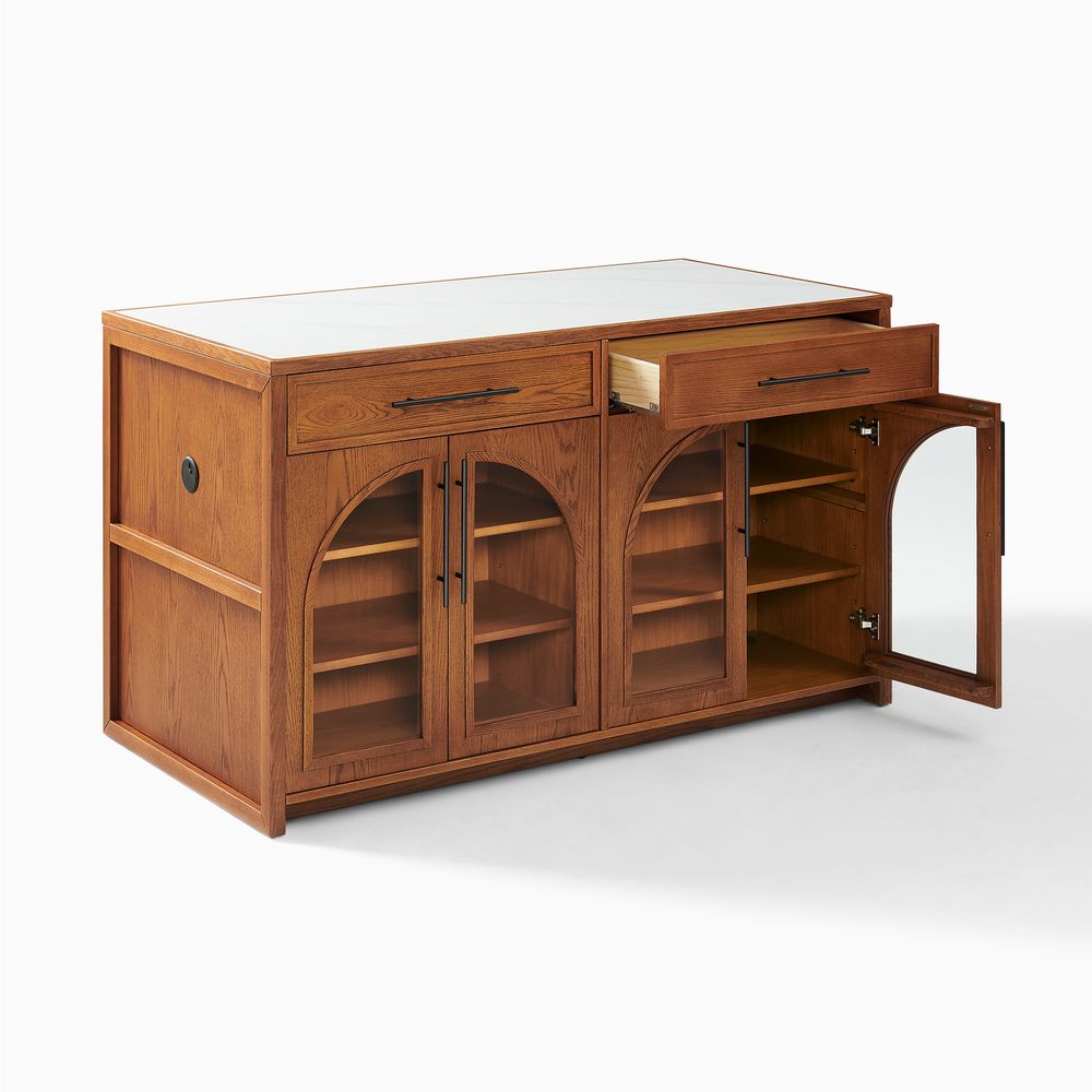 63" Kitchen Island with Storage Cabinet