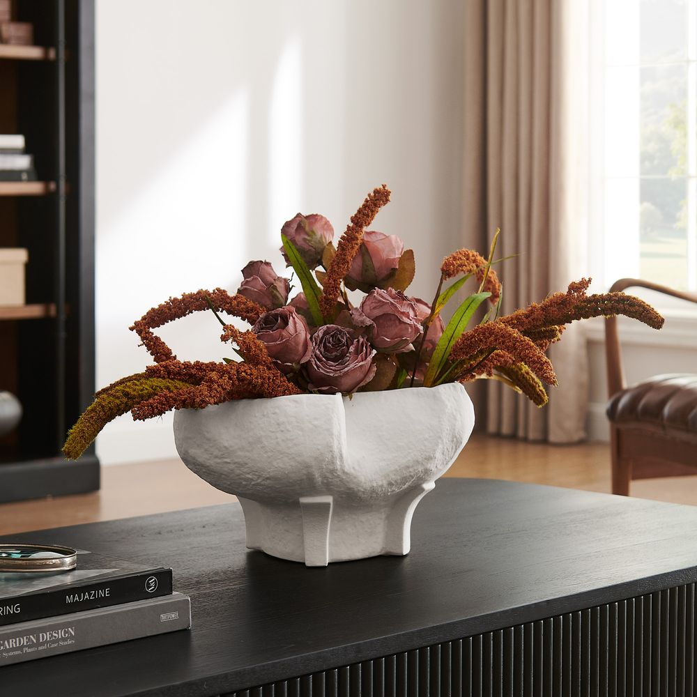 faux stone texture 7.9 inch ceramic vases