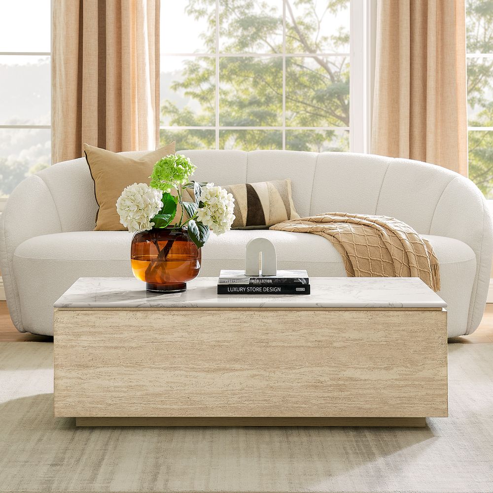 stone top coffee table for living room