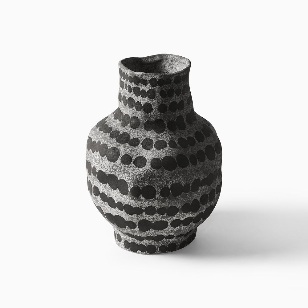 12 inch high ceramic vase light gray