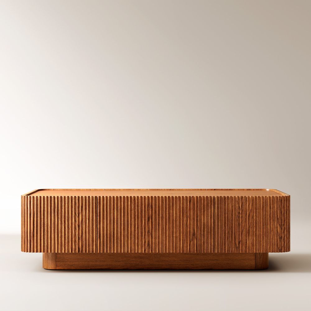 Oak Fluted Coffee Table