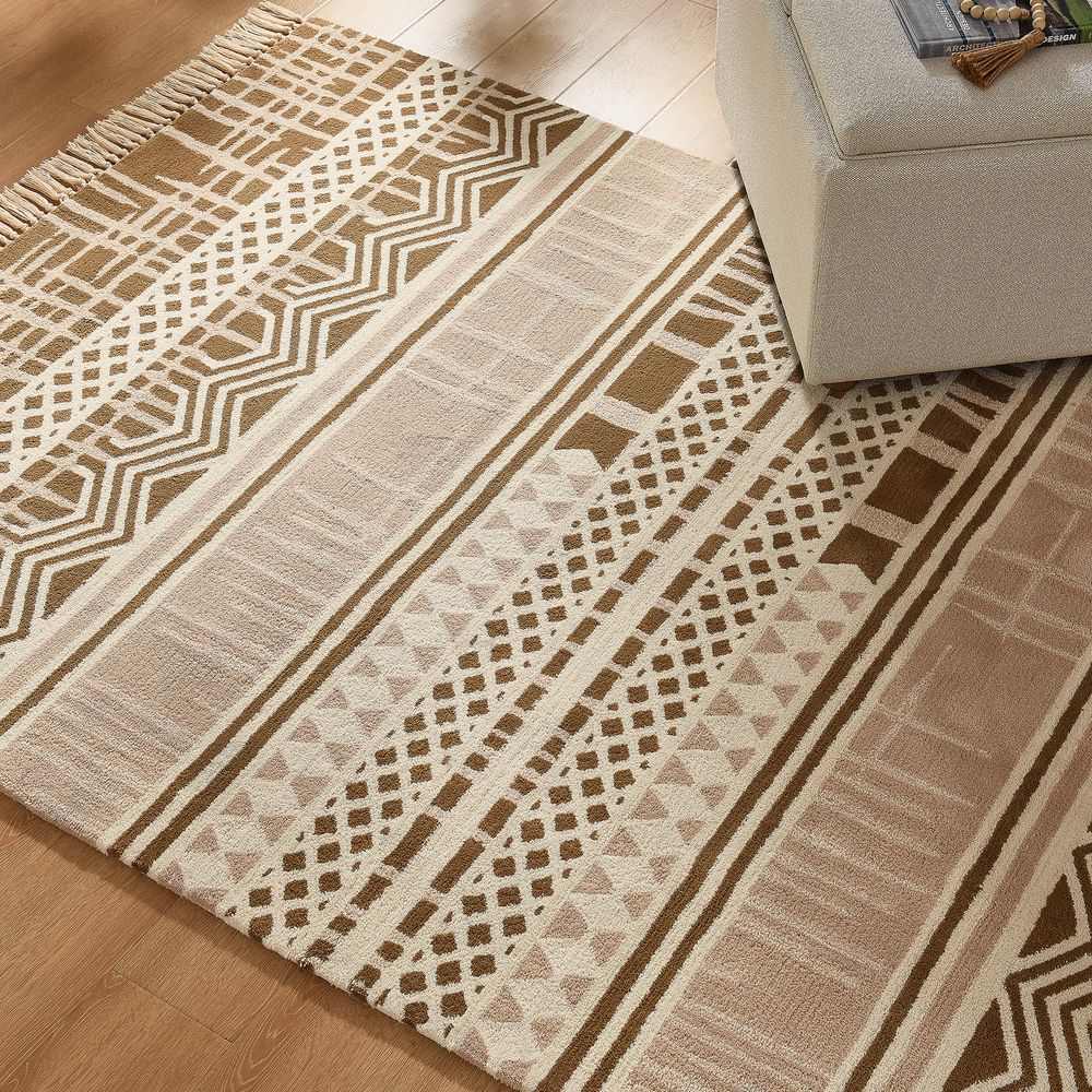 hand-woven 100% wool Bohemian rug