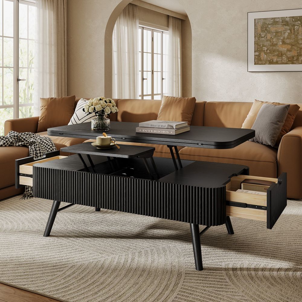 black coffee table with lift top for living room