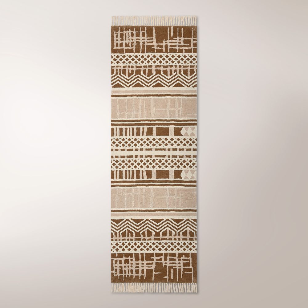 100% wool Bohemian runner rug