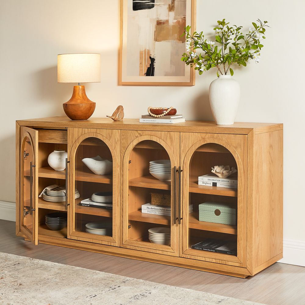 natural arched sideboard with drawers