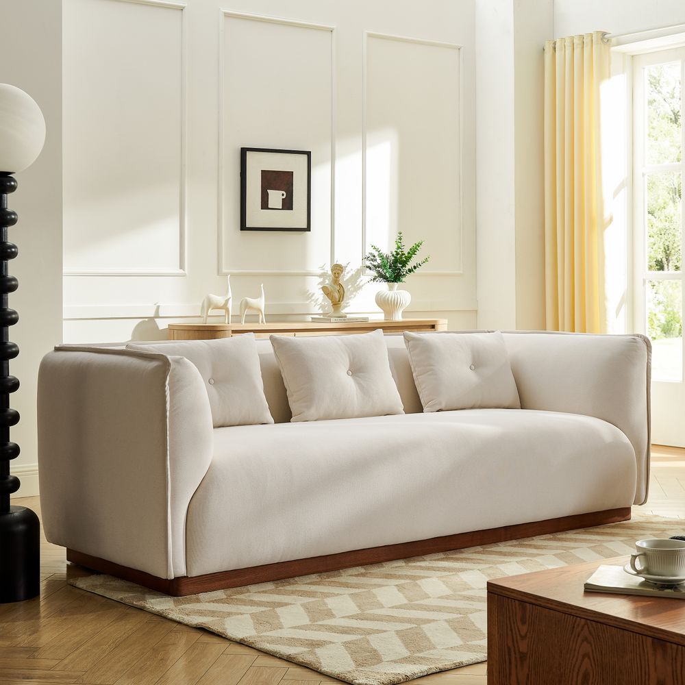white loveseat sofa