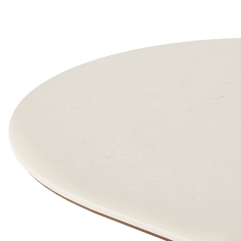 Oval Dining Table with Marble Tabletop