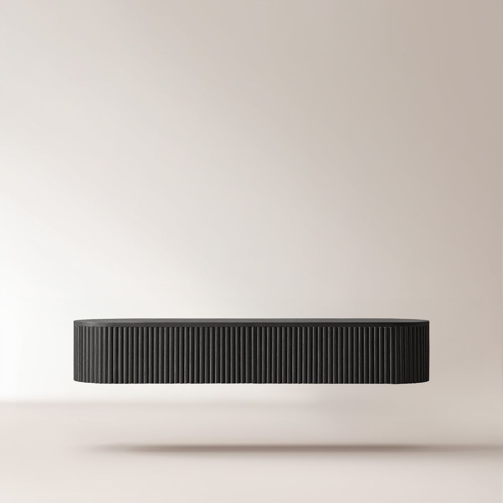 black Floating Console Table