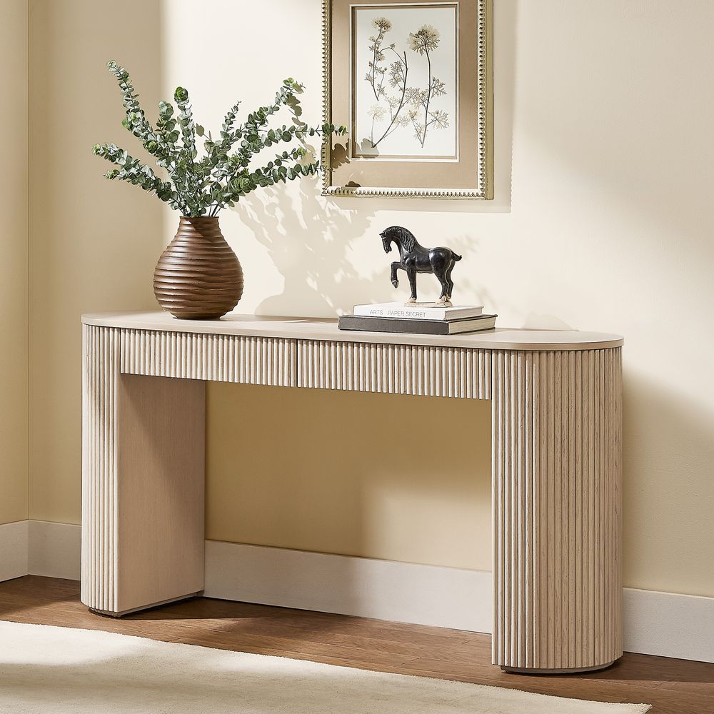 fluted console table for entryway