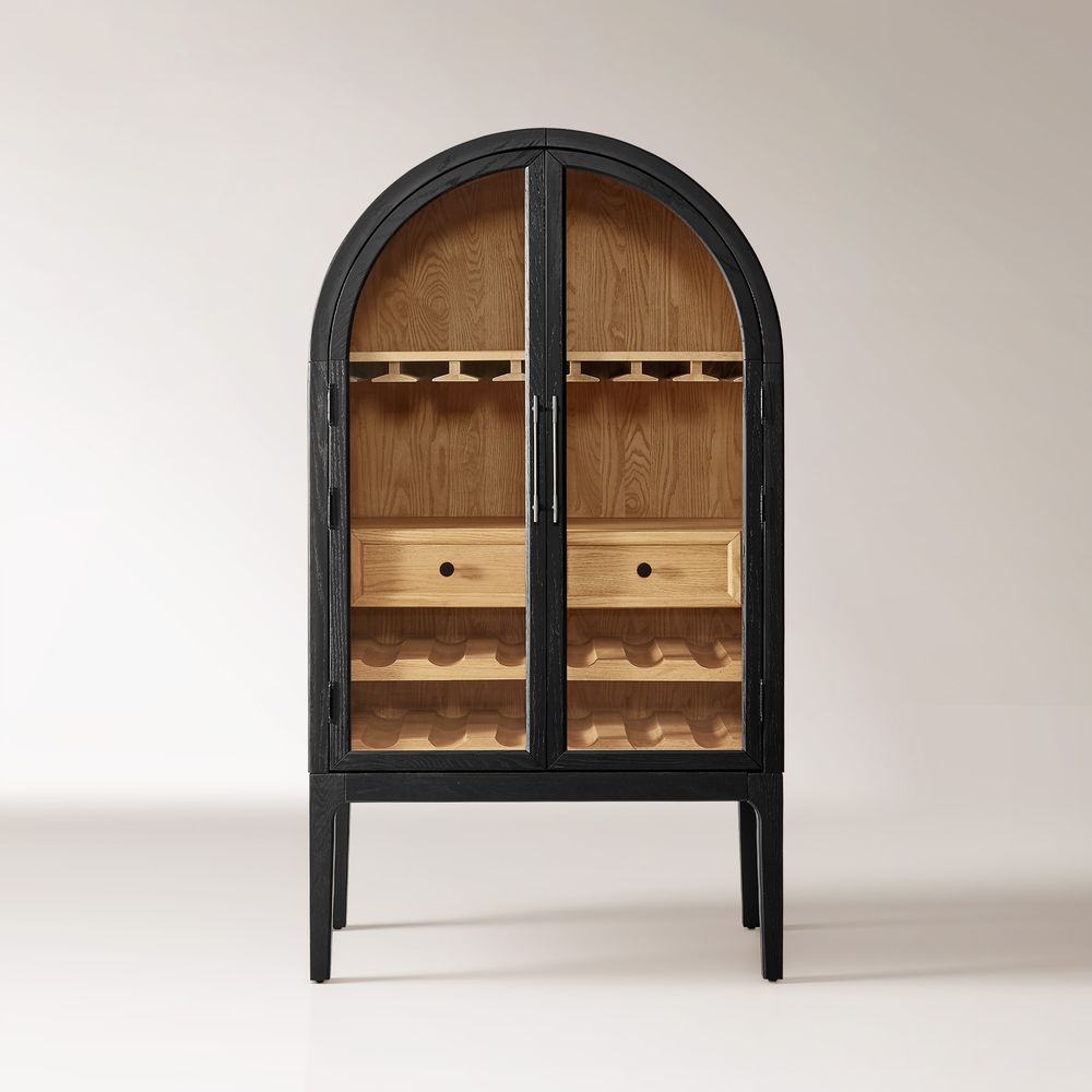 modern black bar cabinet