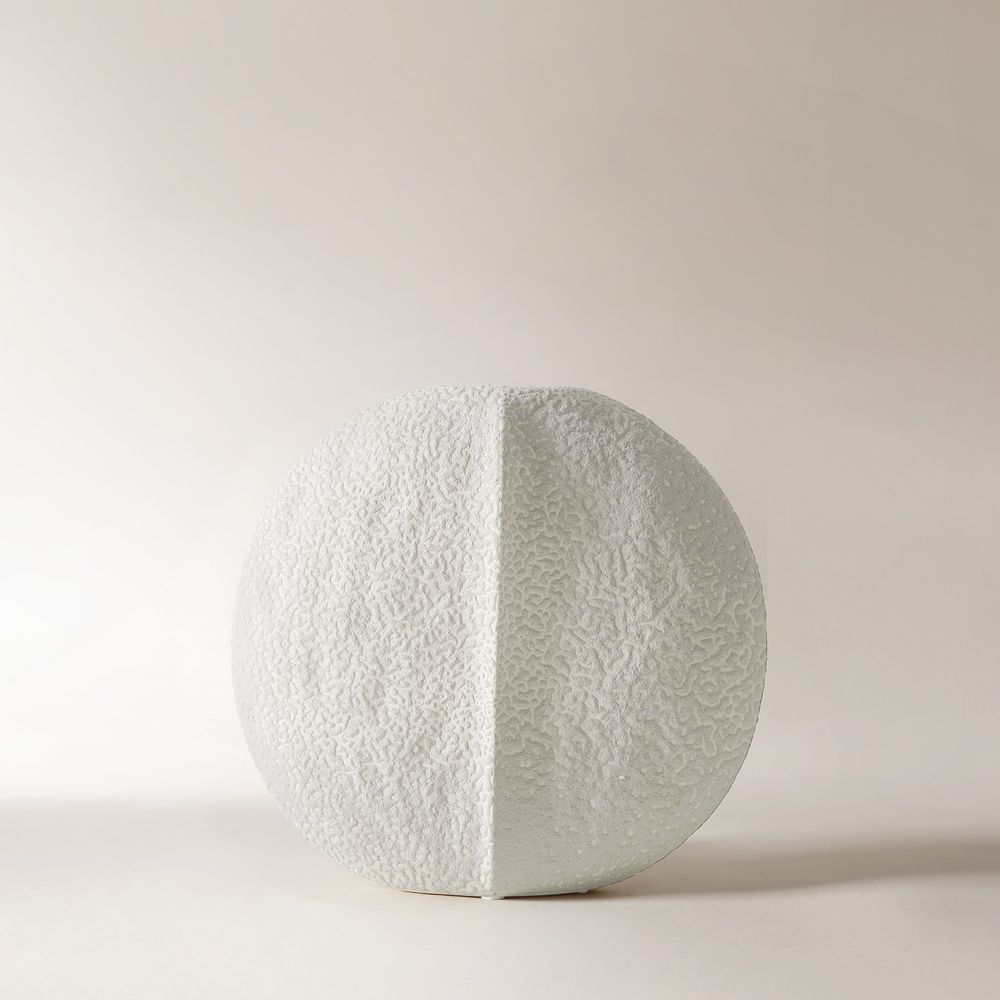 moon stone textured ceramic vase