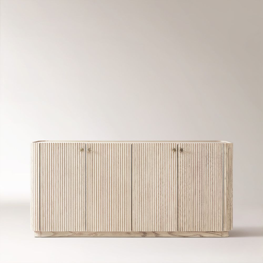 Whitewashed Oak Fluted Sideboard