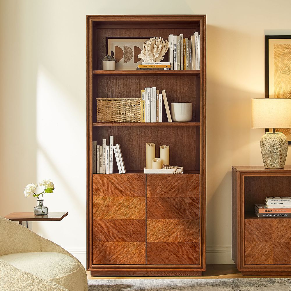 bookcase with open display shelves