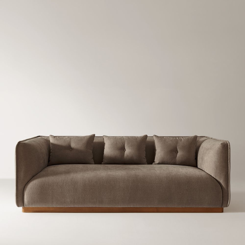 Brown loveseat sofa