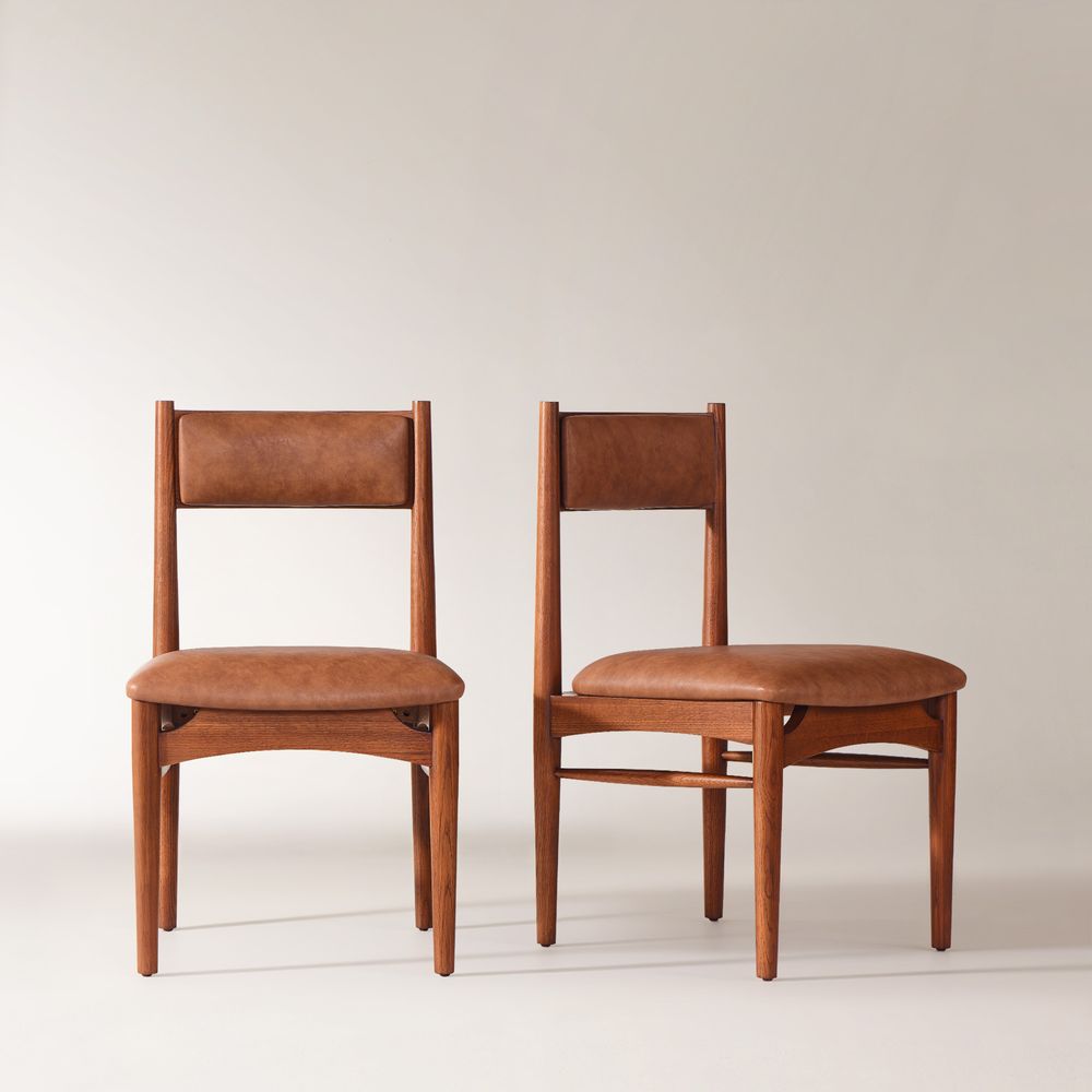 Set of 2 mid century dining chairs