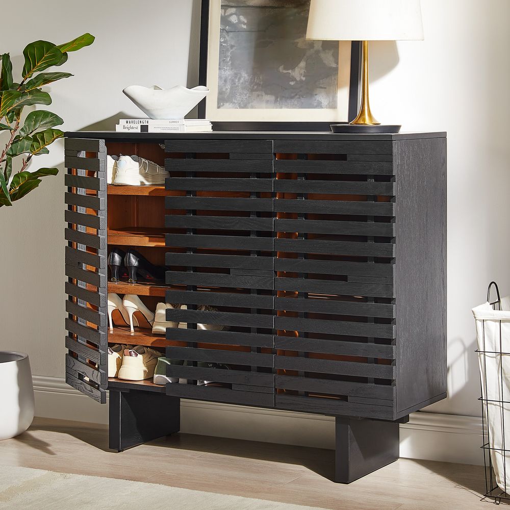 Black Shoe Storage for entryway