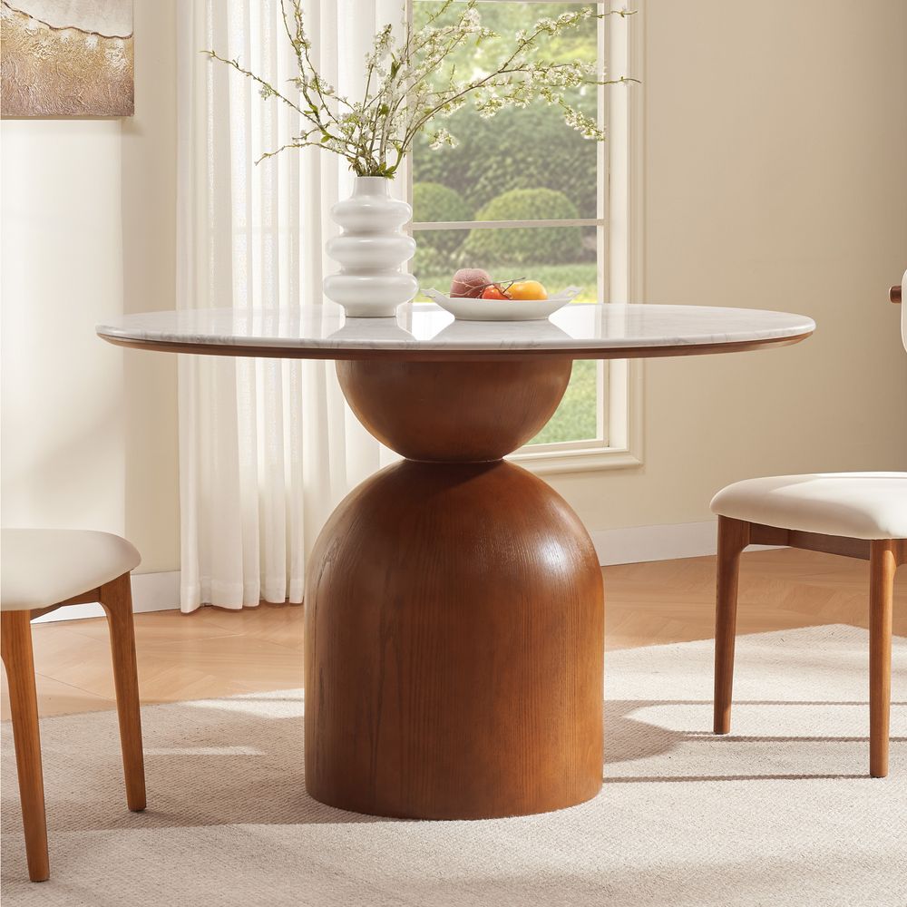 47 Inch Mid Century Round Dining Table for Dining Room
