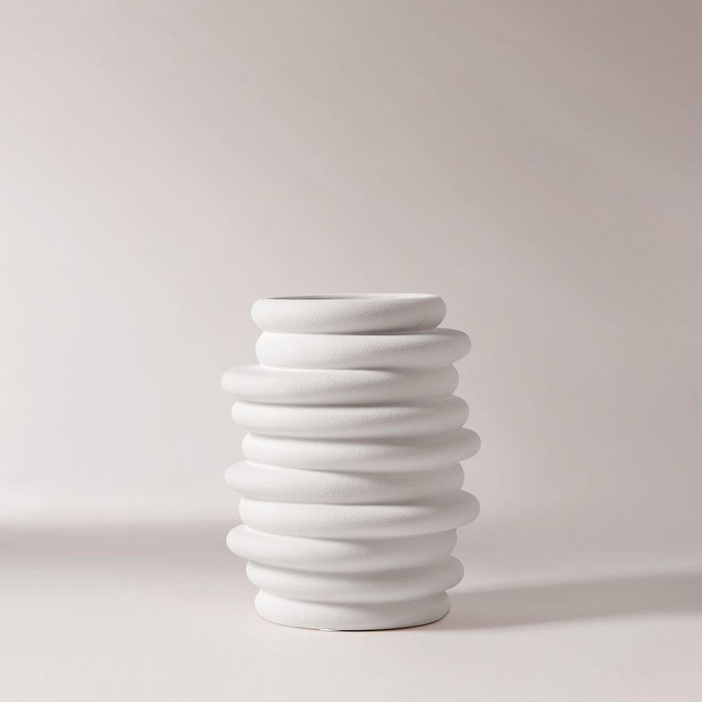 white matte ceramic vase