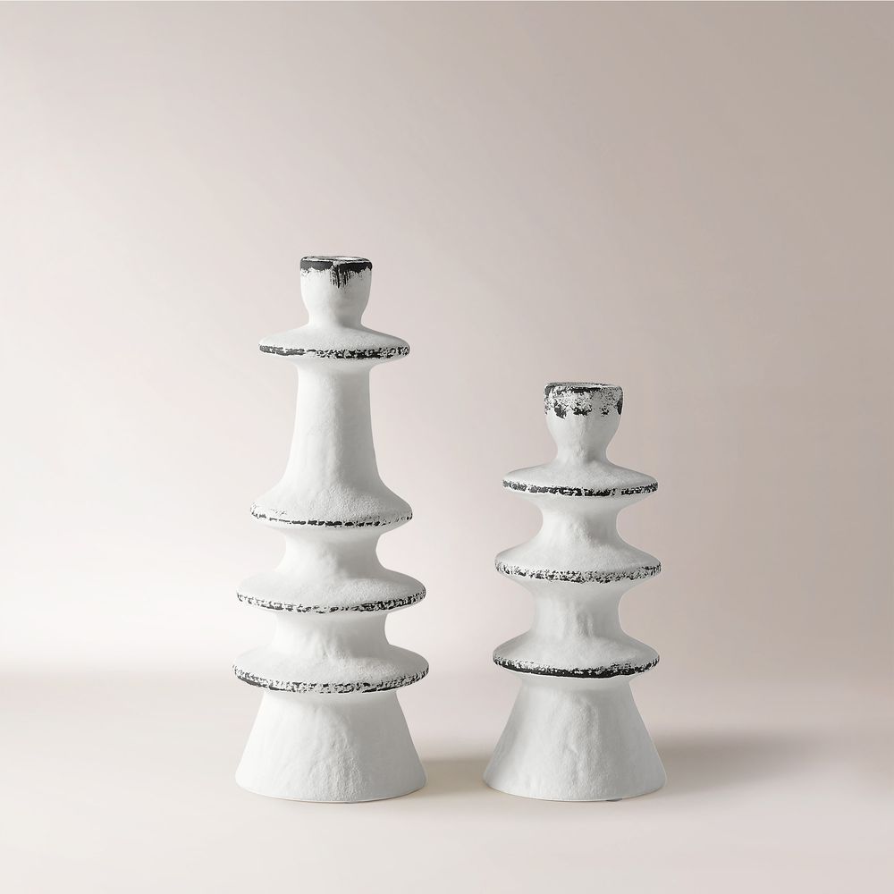 white ceramic candleholder