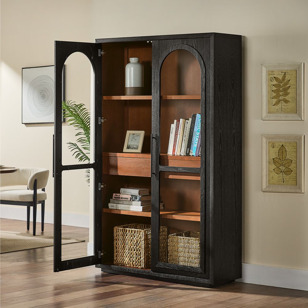 3 shelves display cabinet