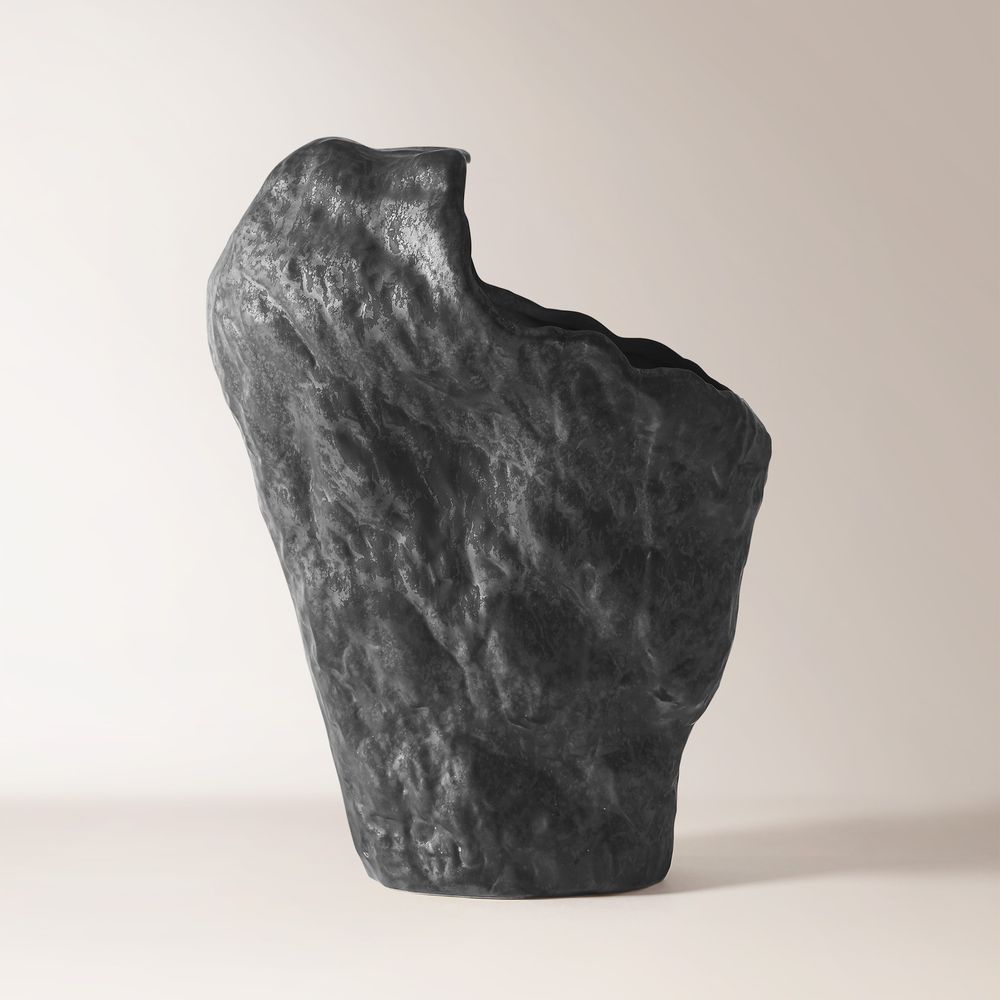 black matte ceramic vase