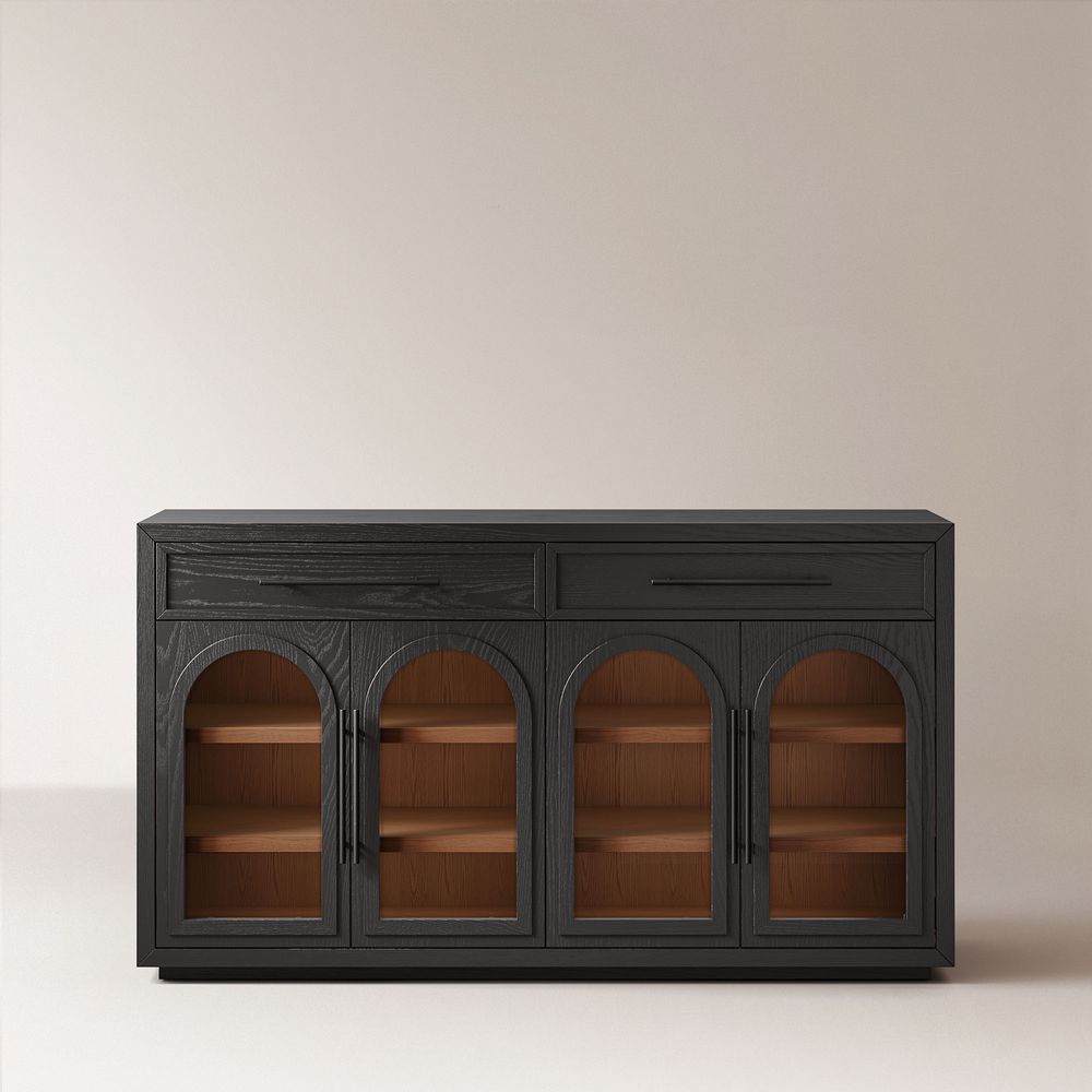 Black Oak Arched Sideboard