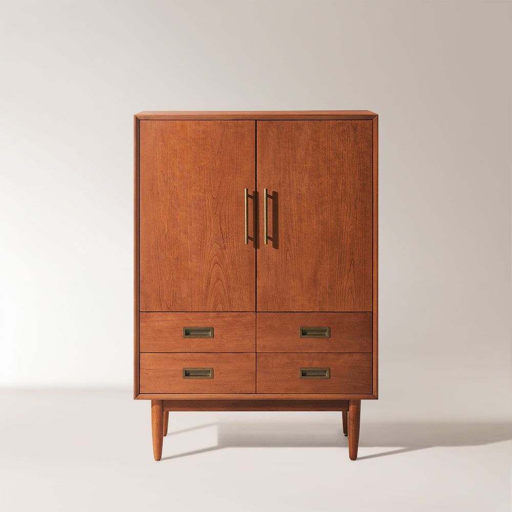 Mid Century Kaden 33" Cherry Bar Cabinet