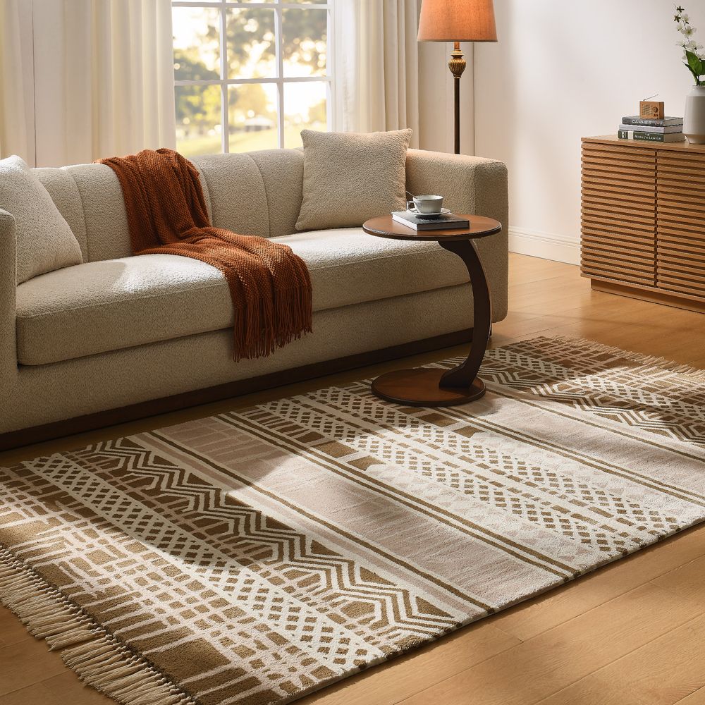 hand-woven 100% wool Bohemian rug