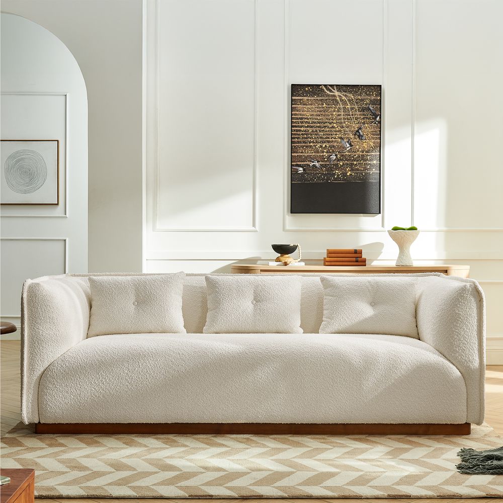 white loveseat sofa