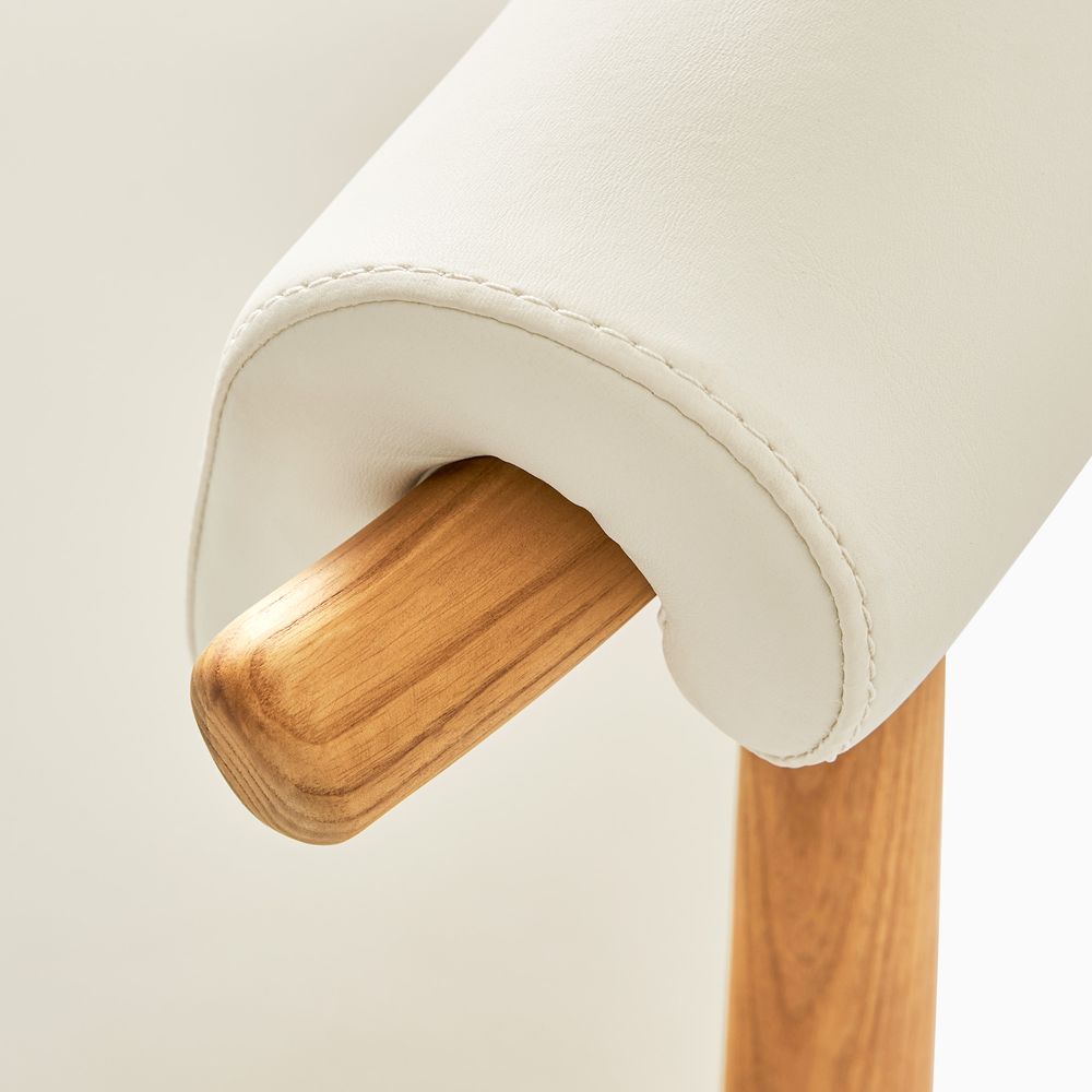 Ash Wood Dining Chair with PU Leather Upholstery