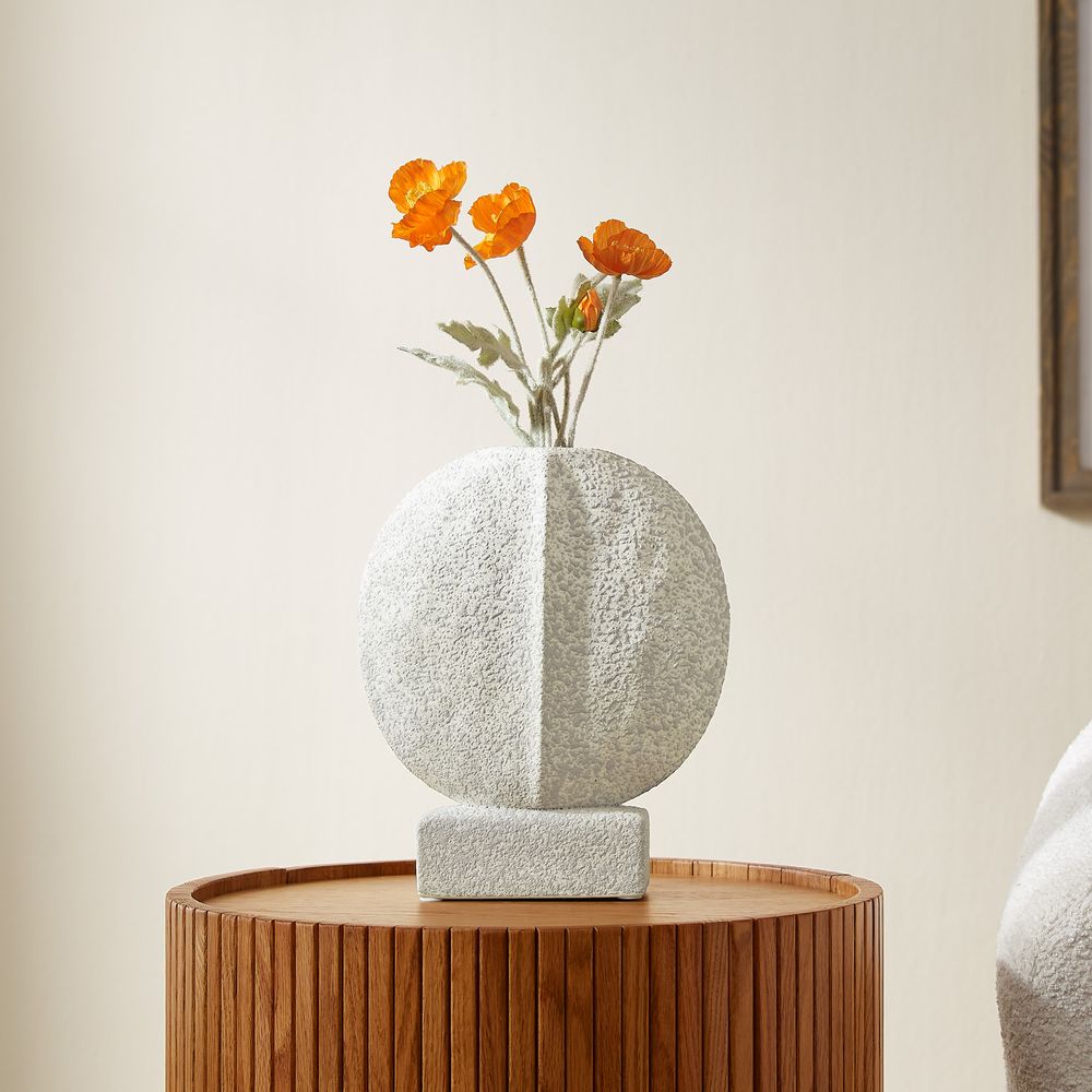 moon stone textured ceramic vase