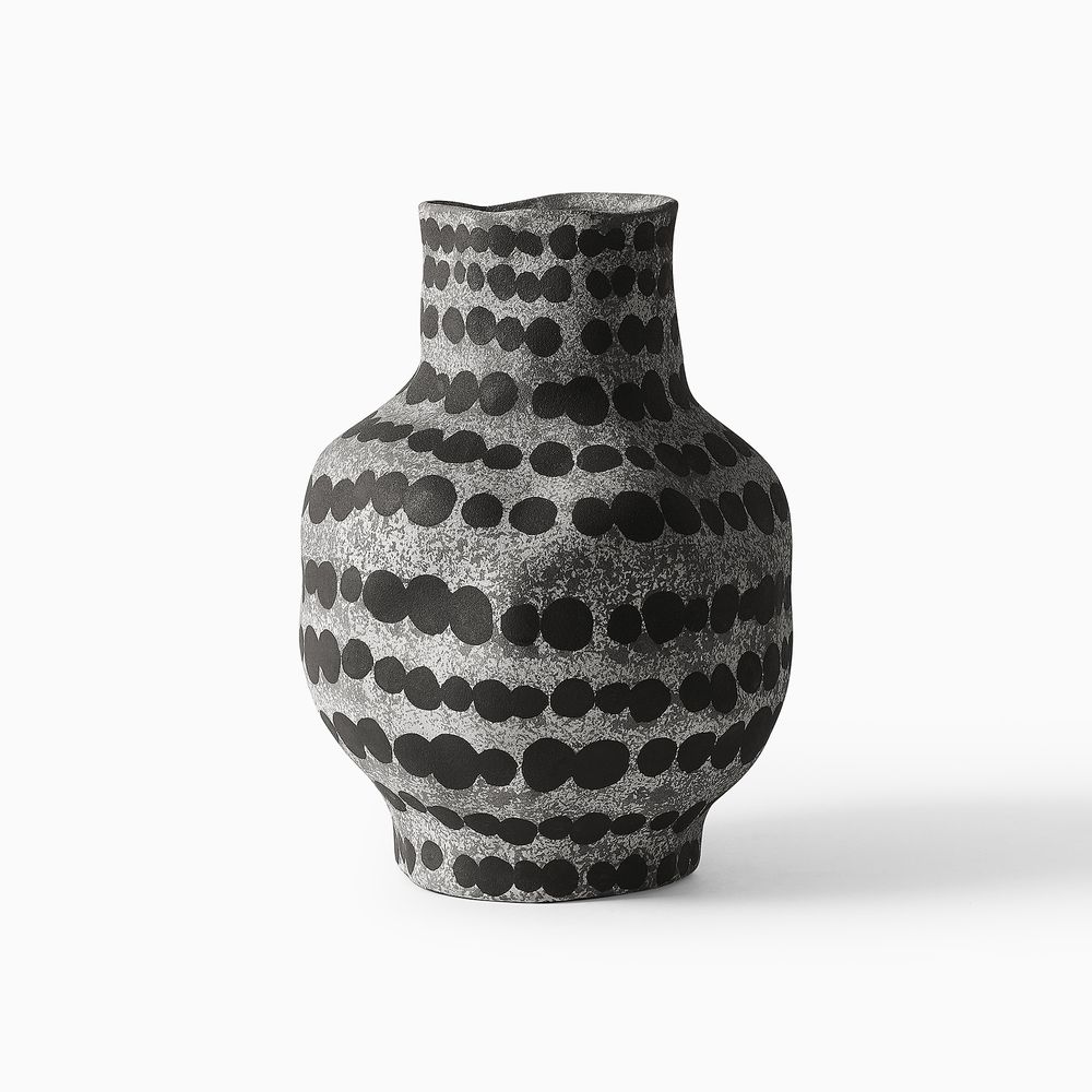 12 inch high ceramic vase light gray