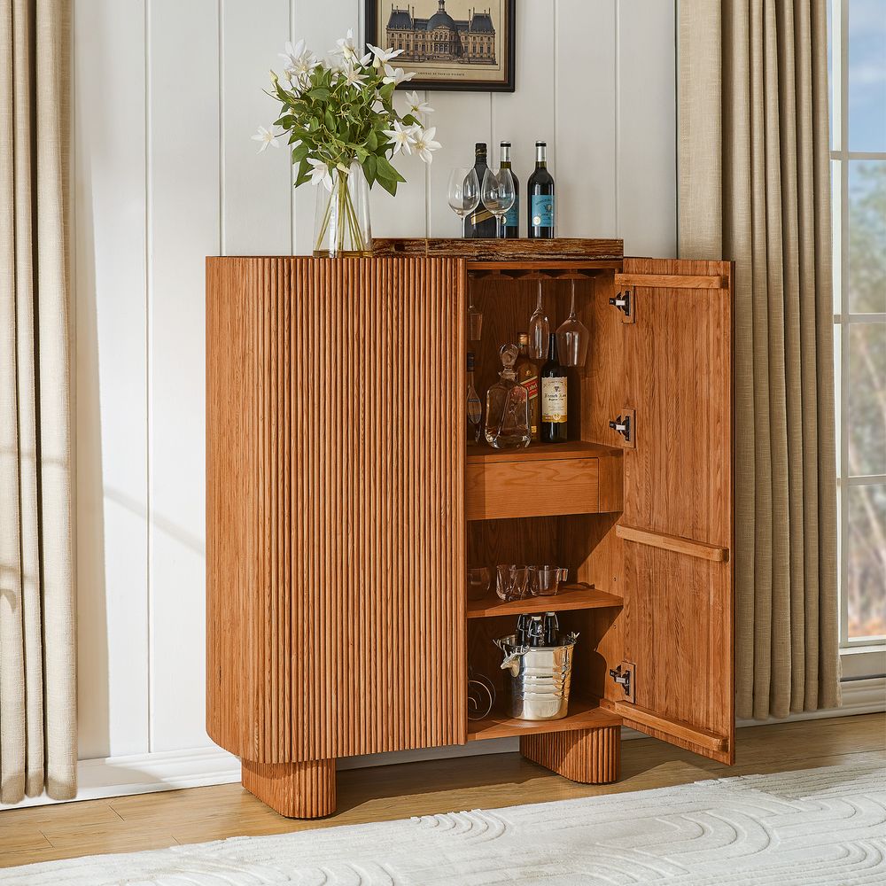 47" Oak Bar Cabinet for home bar