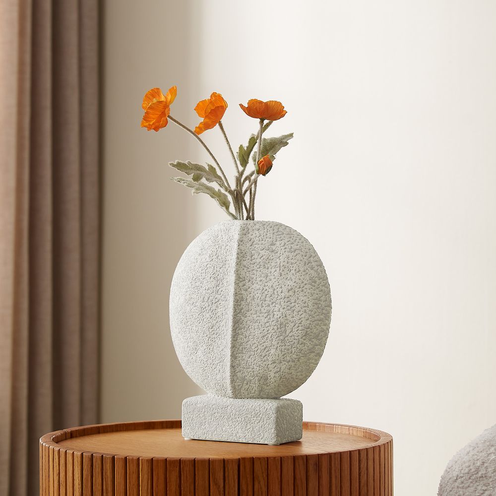 moon stone textured ceramic vase