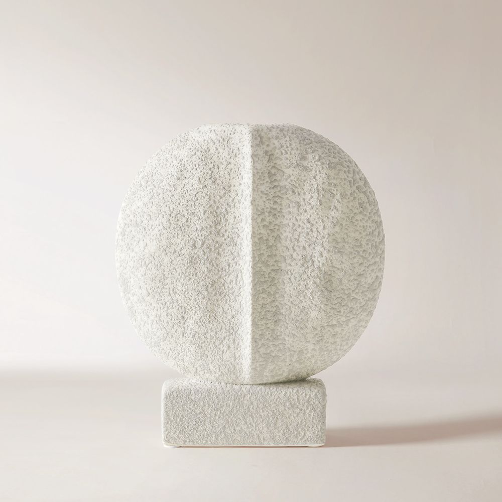 moon stone textured ceramic vase