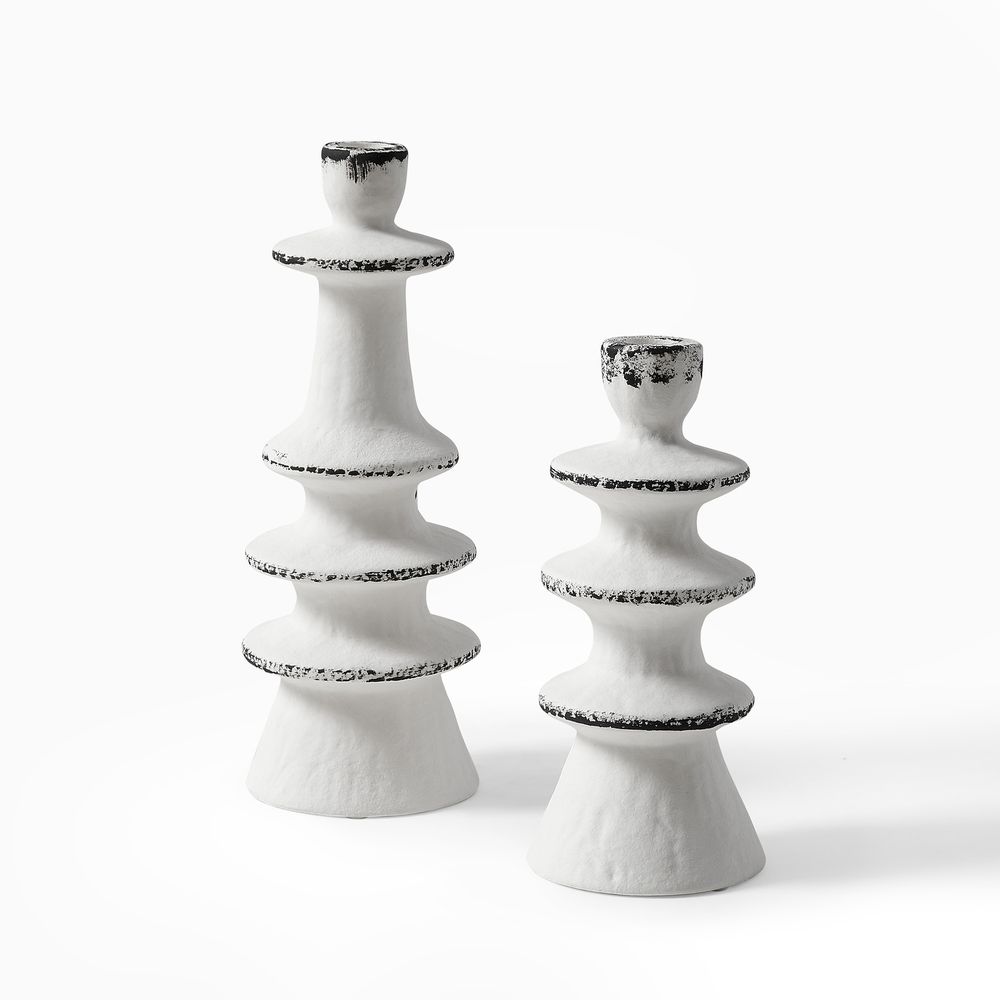 white ceramic candleholder
