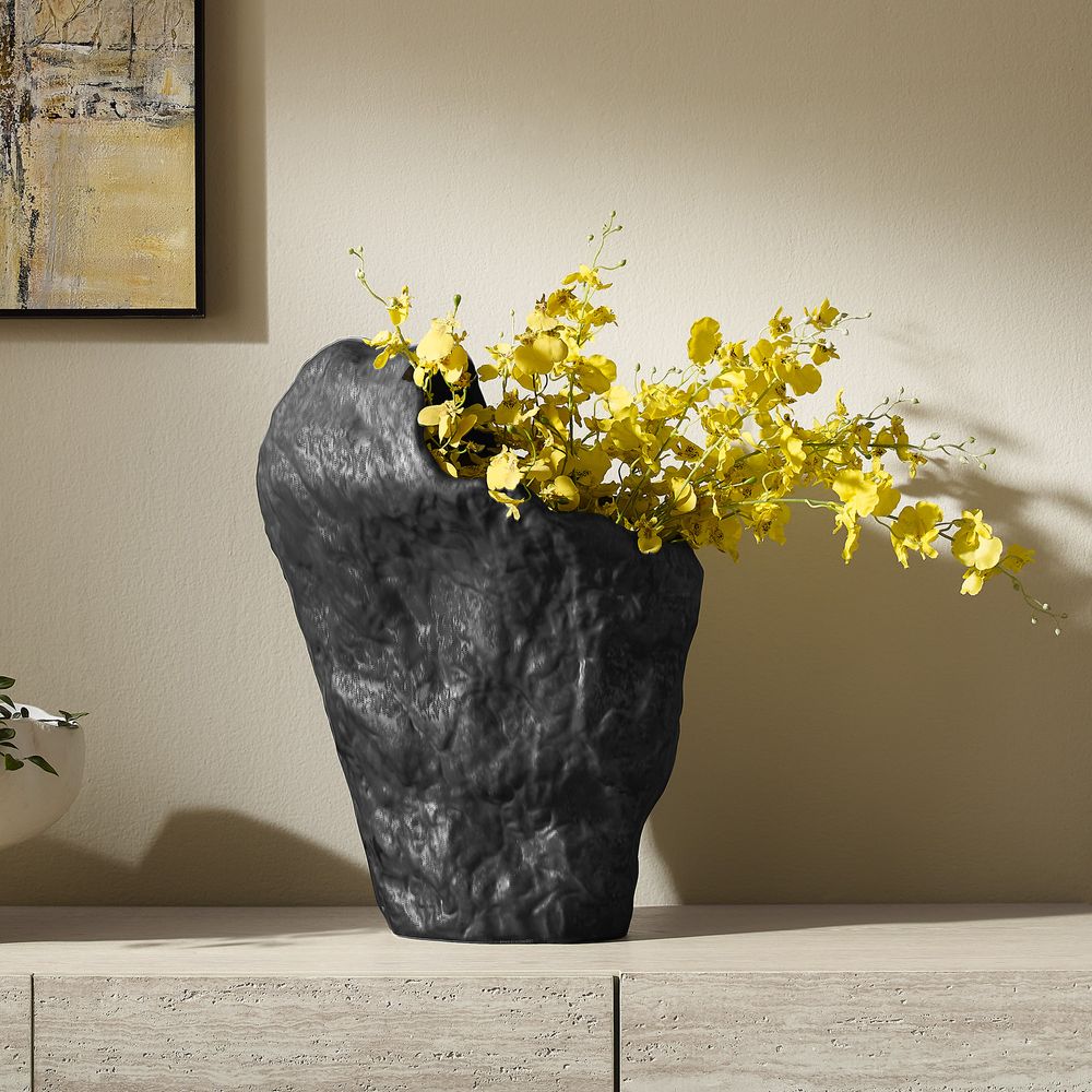 black matte ceramic vase