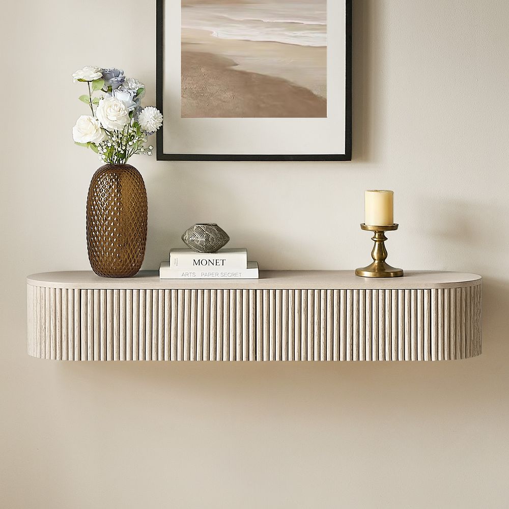 Floating Console Table with Drawers for storage
