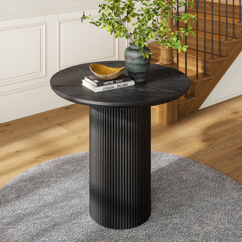 31" Blcak Round Small Dining Table for Dining Room