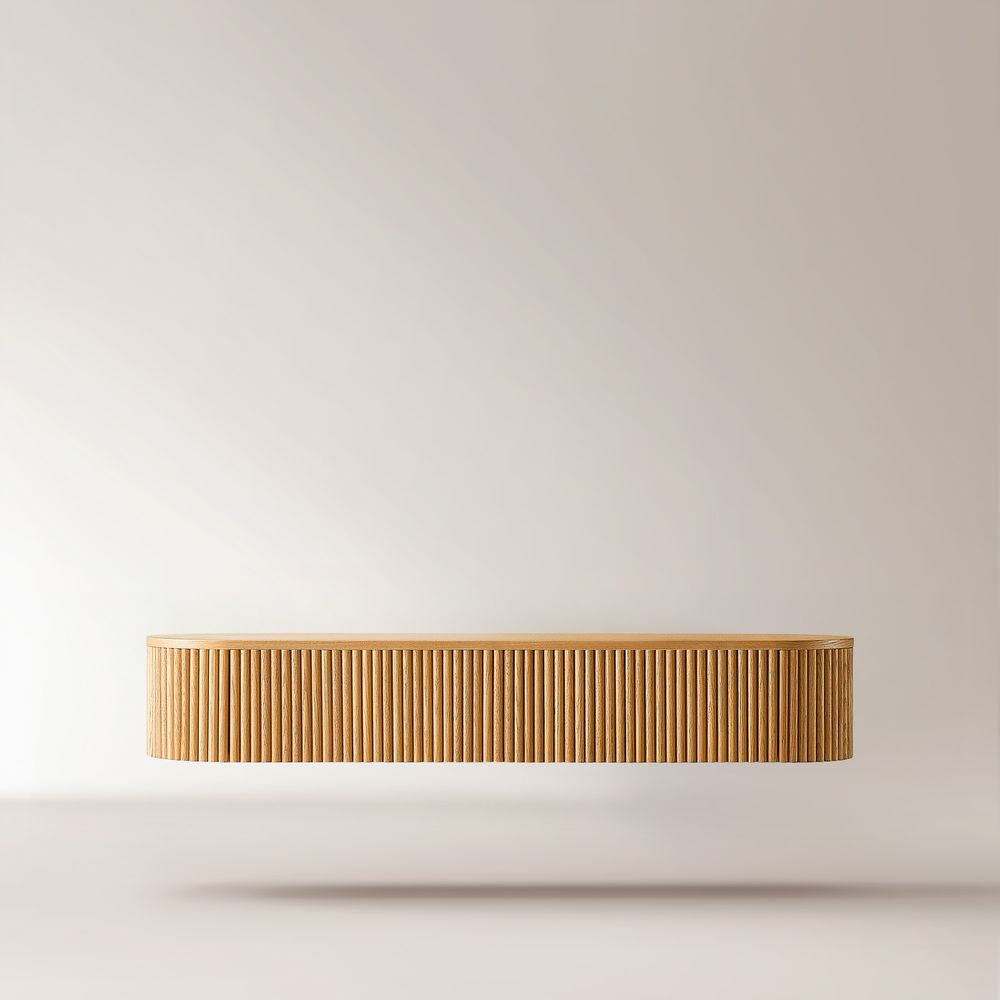 Natural Floating Console Table