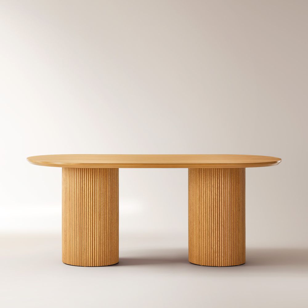 oval oak dining table