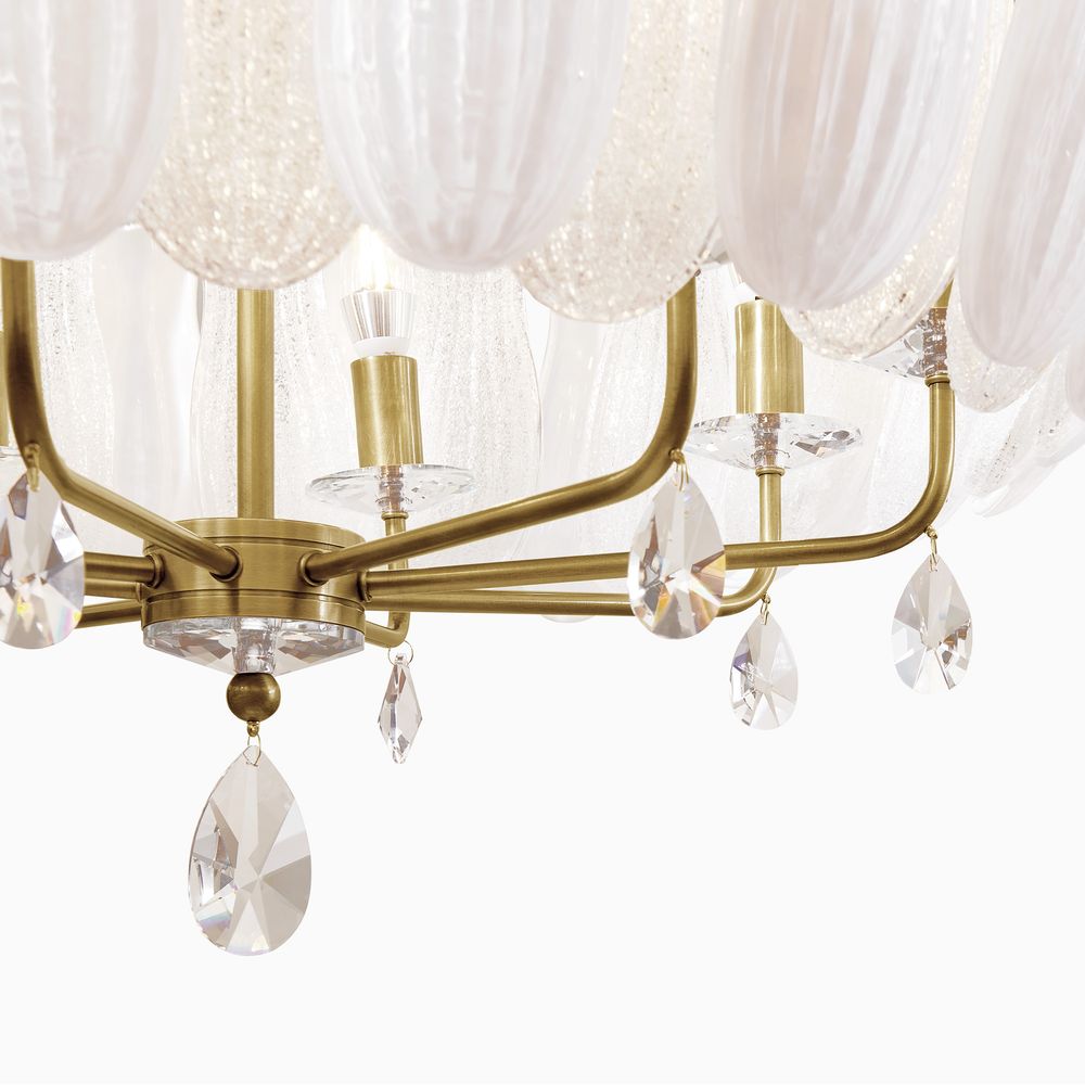 30 inch cascading chandelier with crystal pendant