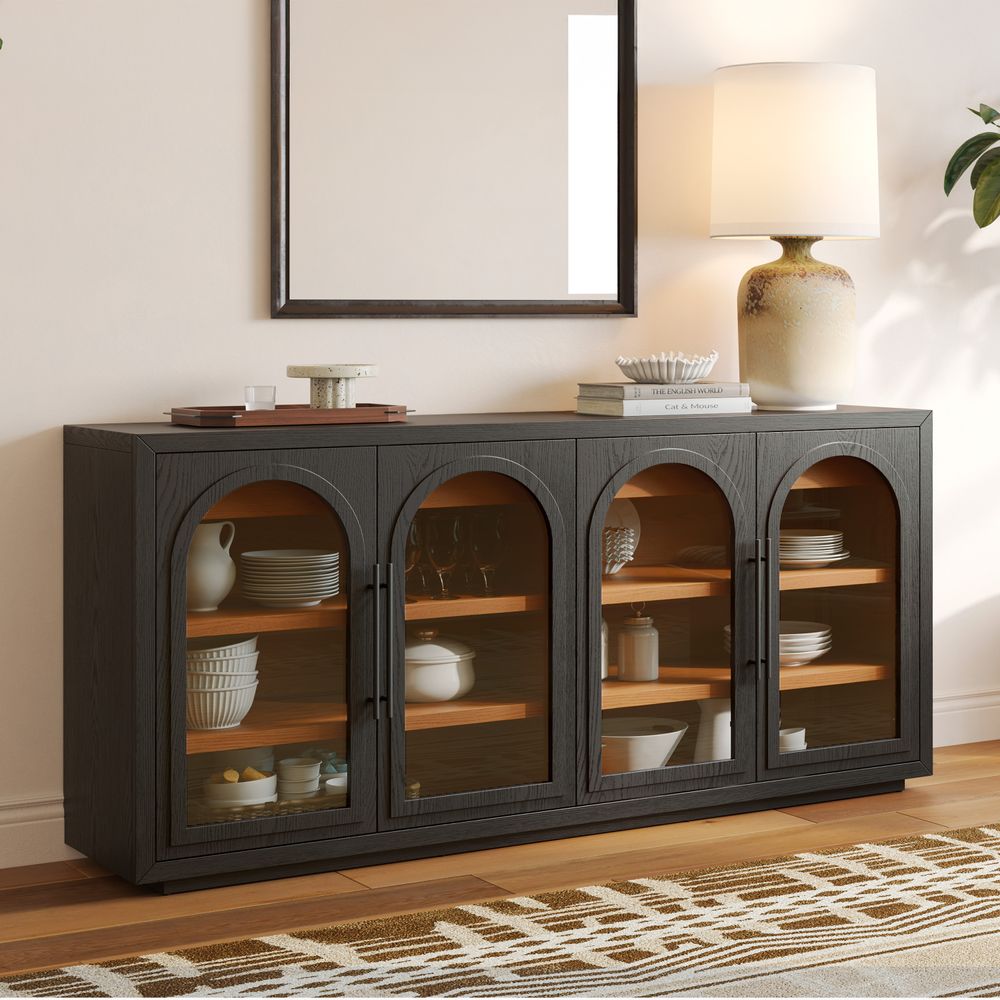 black arched door sideboard