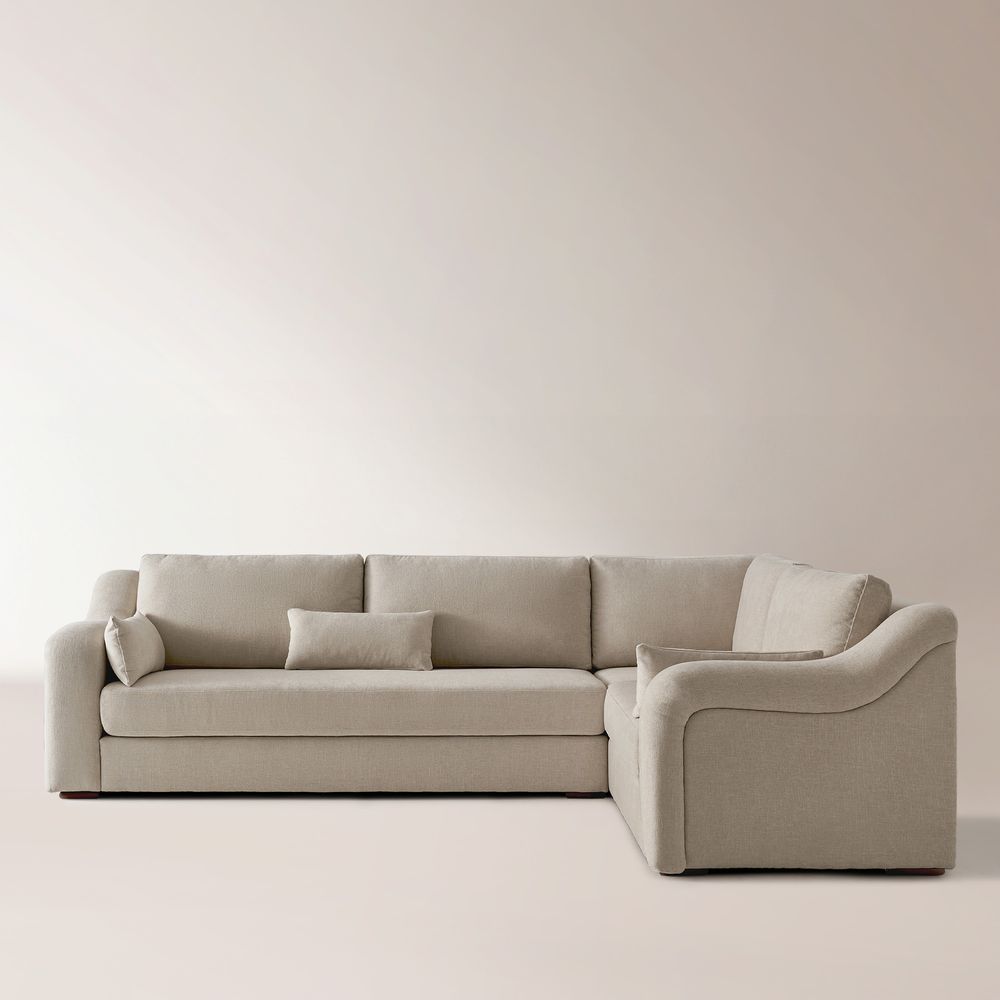 cotton fabric L-shape sectional sofa