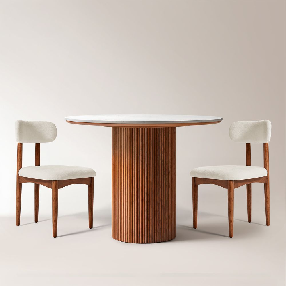 fluted dining table set