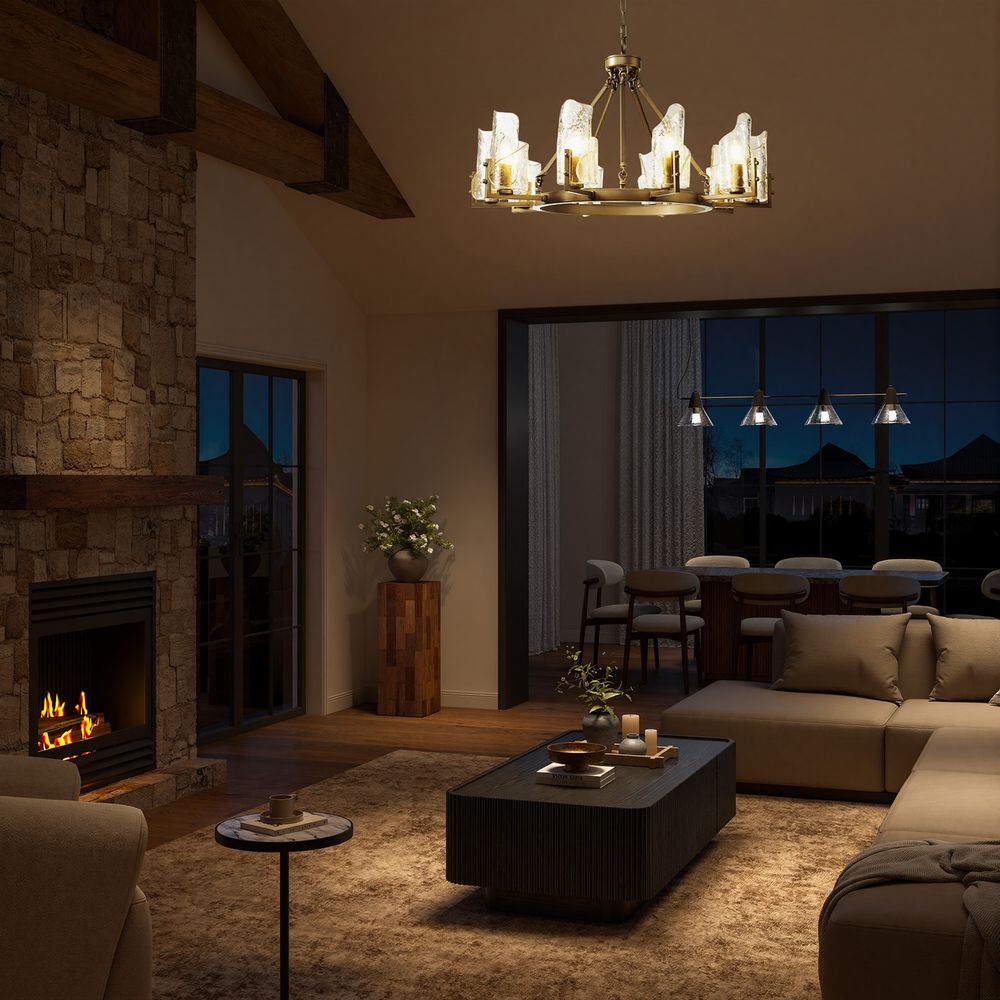 32 inch wagon wheel chandelier