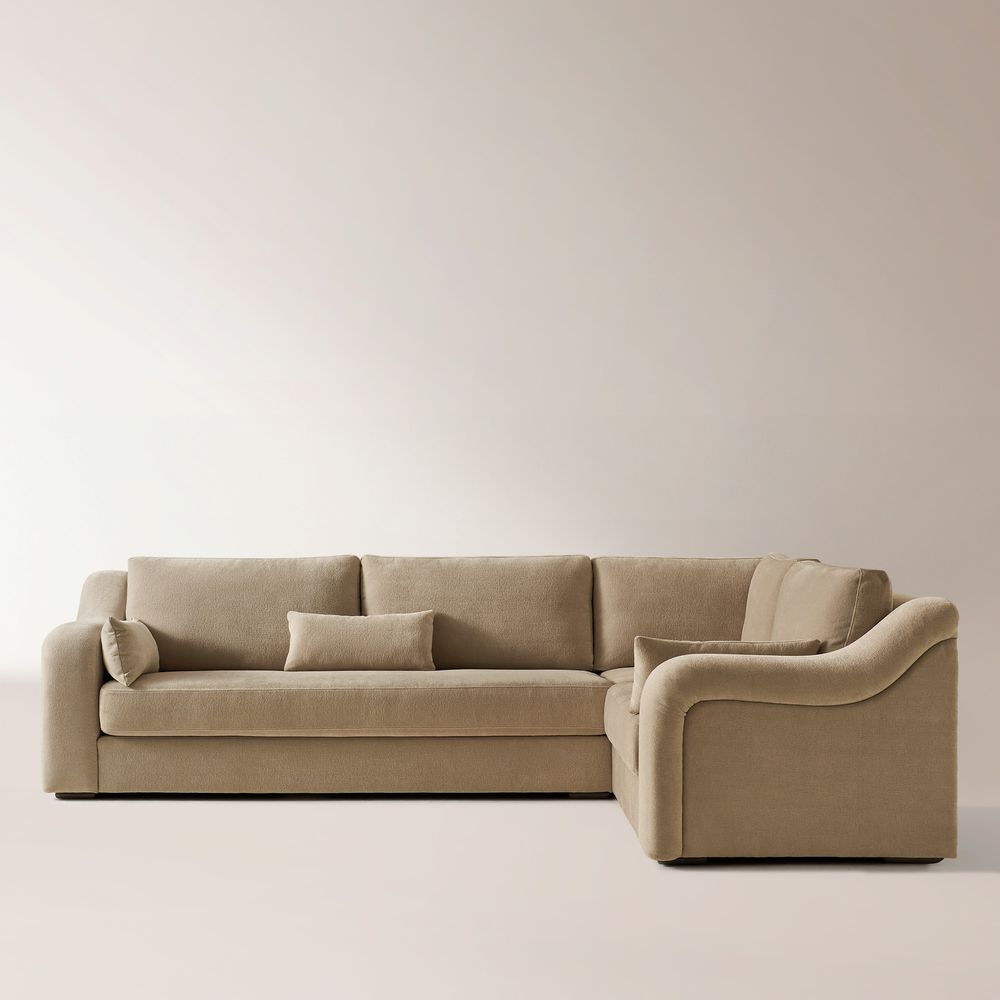chenille L-shape sectional sofa