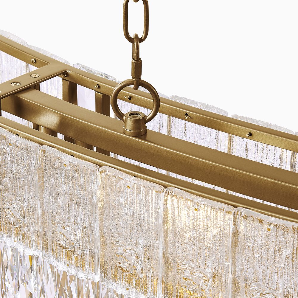 43 inch rectangle waterfall crystal chandelier