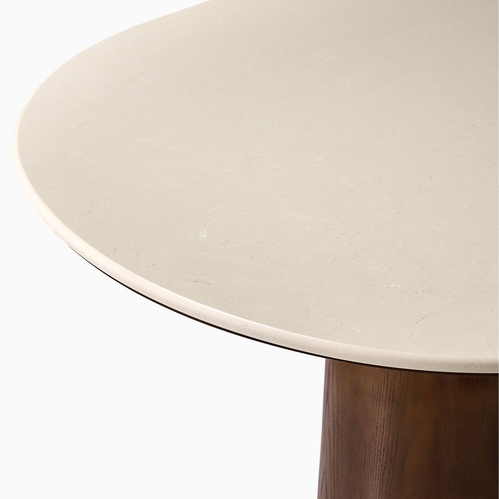 Modern Oval Dining Table with Stone Tabletop