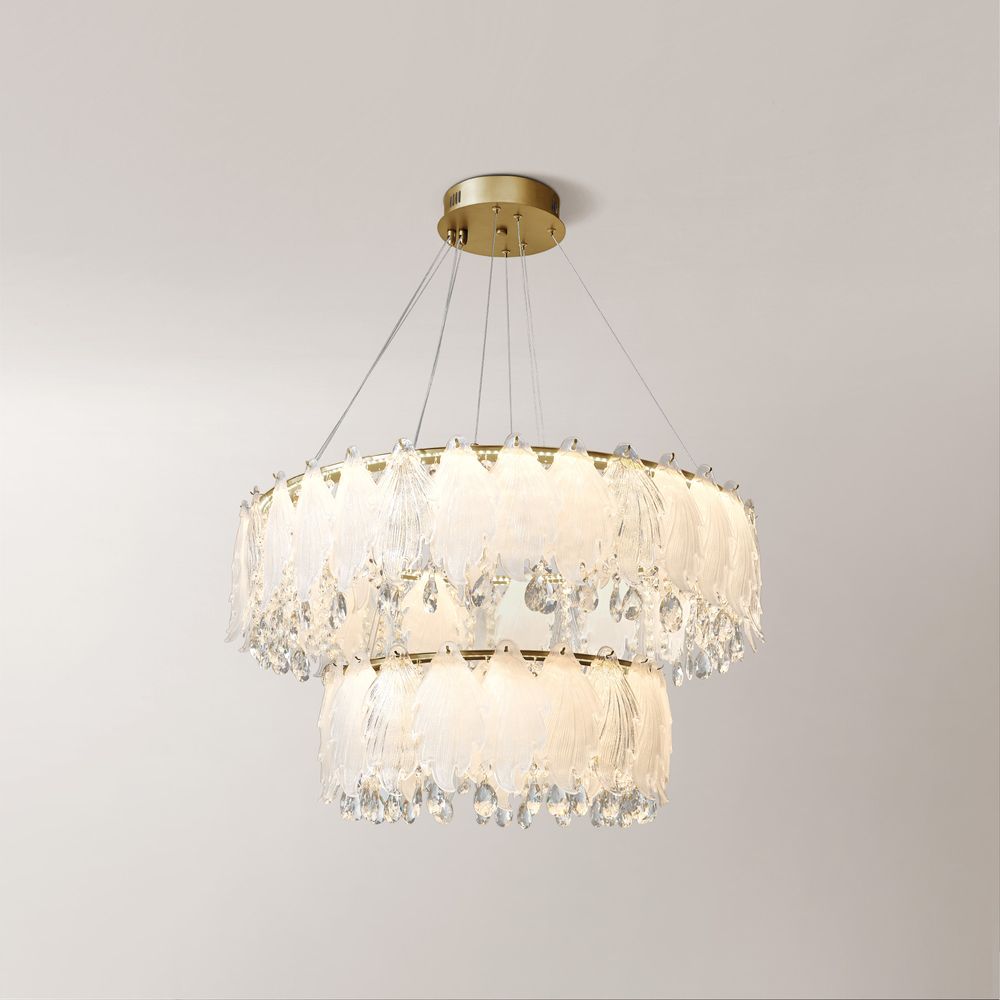 31 inch chandelier height adjustable with crystal pendant